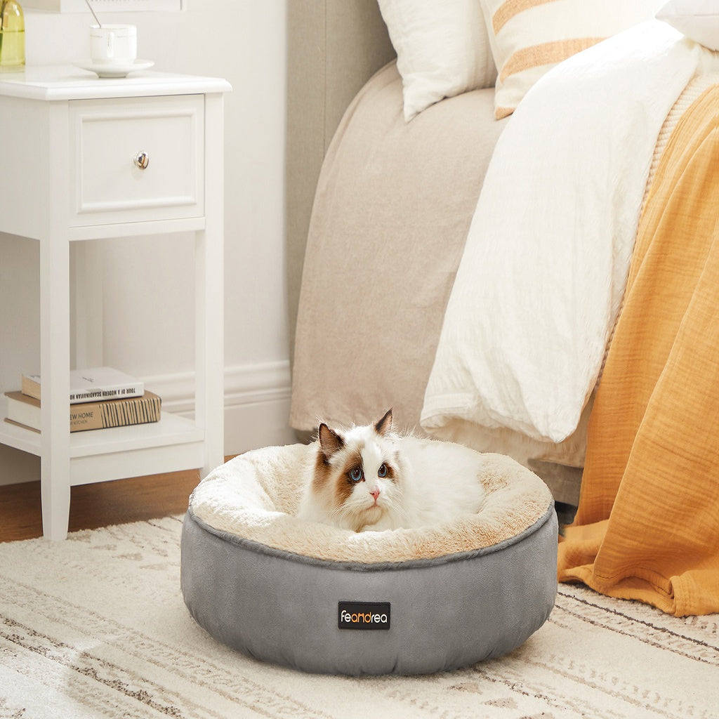 Round Grey Pet Beds