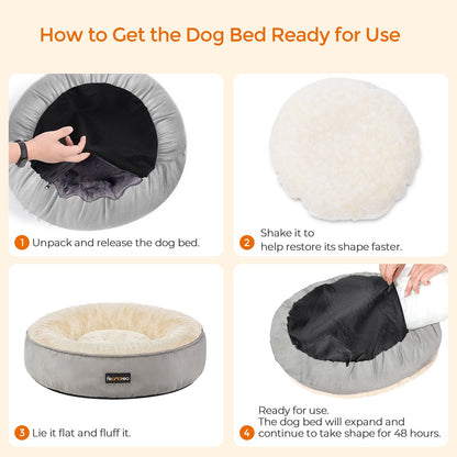 Round Grey Pet Beds